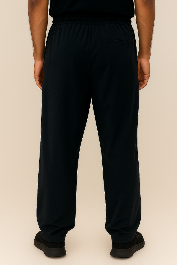 Wide-Leg Tech Trousers – Jet Black - Image 2