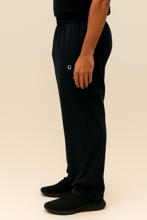 Wide-Leg Tech Trousers – Jet Black - Image 3
